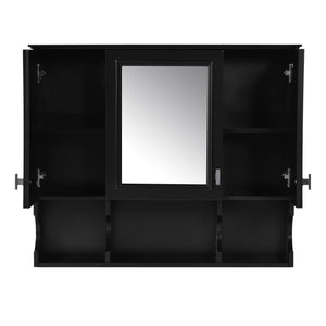 Wall Mounted Bathroom Medicine Wall Cabinet With Mirror & Open Shelves