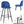 Bar Stool (Set of 2) Modern Counter Bar Height Chair With Back, Sturdy Metal Legs & Footrests, Island Stool For Kitchen Bar - Blue