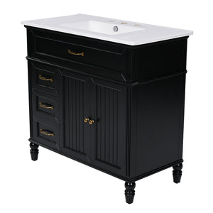 Bathroom Vanity With Sink, Freestanding Cabinet & Drawers