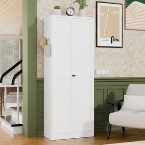 Kitchen Pantry Cabinet With Doors, Heavy-Duty Freestanding Storage Organizer