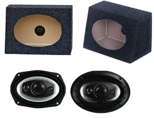 BOSS R94 6x9" 500W Car Audio Speakers + 2) 6x9" Speaker Box Enclosures - TRAPSKI