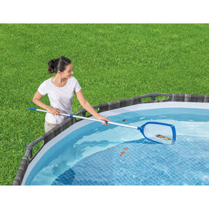 Bestway 14 Ft Round Above Ground Solar Pool Cover & FlowClear AquaScoop Skimmer