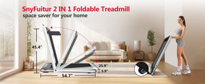 2 in 1 Under Desk Treadmill 2.5HP Folding Electric Machine