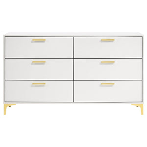 Karena - Rectangular 6 Drawer Dresser - White