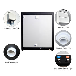 Portable Toilet Cabin - Outdoor Shower Room with Shower, Lights, Sink, and Ventilation Fan