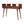 Solid Wood Triple Curved Chestnut Console Table
