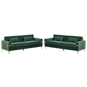 Emerald Green Velvet 2-Piece Sofa Set