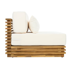 Oversized Outdoor Club Chair with Acacia Wood Frame