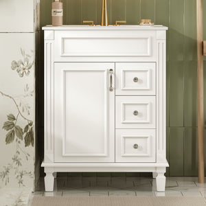 Bathroom Vanity With Sink, Compact Cabinet & 2 Drawers