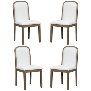 TREXM Vintage Style Dining Chair Set with 4 Upholstered Chairs