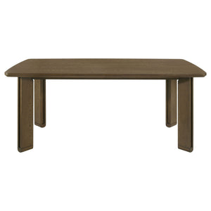 Crispin - 7 Piece Rectangular Dining Table Set With Upholstered Chairs - Brown