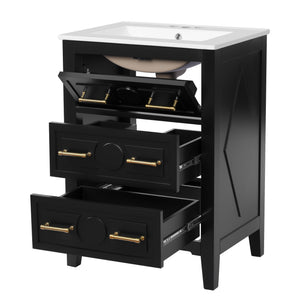 Bathroom Vanity With Sink, Free Standing 3 Drawer Storage Cabinet