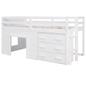 Loft Bed With Cabinet And Shelf