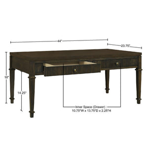 Fluted 2 Drawer Coffee Table - Brown