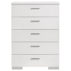 Dulcey - 5 Drawer Bedroom Chest - White