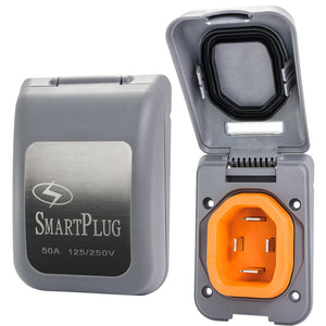 SmartPlug 50 AMP Male Non-Metallic Inlet Cover - Grey