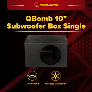QPower QBOMB10VL Single 10" Vented Ported Car Subwoofer Sub Box Enclosure QBOMB
