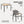 5 Piece Patio Dining Table Set, Acacia Wood Table Top With Umbrella Hole