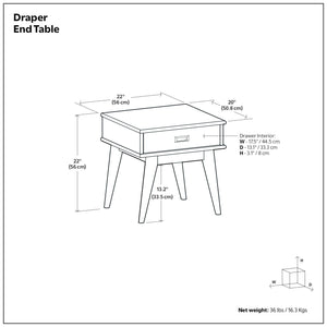 Draper - Handcrafted Mid Century End Table