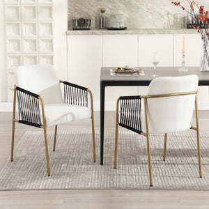 Modern Glam Upholstered Dining Chairs (Set of 2)