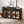 4-Door Large Storage Sideboard Buffet Cabinet with Glass Doors Arched Cabinet (Black)
