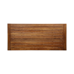Equilibrium Outdoor Dining Table with Wooden Frame and Slat Top