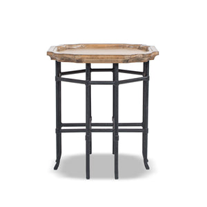 Foundry 24" Square Reclaimed Pine Wood & Iron Side Table Antique
