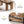 L-Shaped Executive Desk With File Cabinet, Office Computer Desk With Drawers & Open Shelves, Workstation For Home Office - Brown / Black