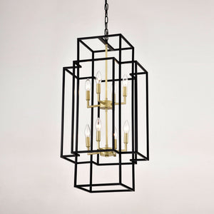 8 Light Lantern Chandelier Lighting, Entryway Chandeliers For High Ceilings, Chandeliers For Dining Room, Foyer, Entry, Staircase, Hallway, Height Adjustable (E12 Bulbs Not Included)