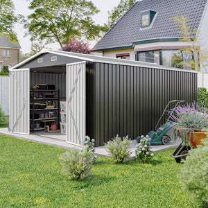 Campcraft Outdoor Storage Shed 10x14 FT with 3 Lockable Doors