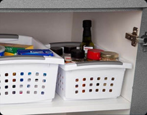 Sterilite Large Plastic Stacking Closet Organizer and Storage Basket (6 Pack)