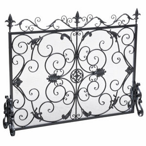Darcie Wrought Iron Fireplace Screen Ornate Design