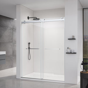 Double Sliding Frameless Soft-Close Shower Door