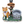Sitting Akita Dog Planter Garden Decor