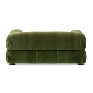 Marcel Upholstered Modern Small to Medium Pet Bed For Dogs and Cats Olive Green Velvet
