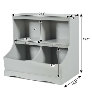 Kids Floor Cabinet Multi-Functional Bookcase
