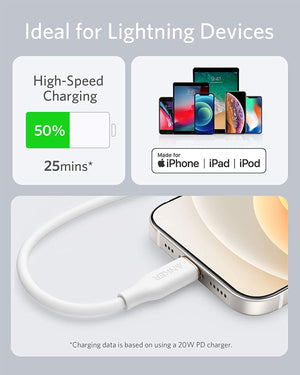 Anker <b>641</b> USB-C to Lightning Cable (Flow, 3 ft Silicone) - TRAPSKI