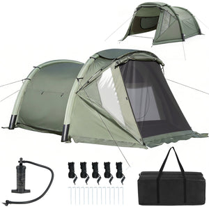 5-7 Person Inflatable Camping Tent with Screened Porch-Green