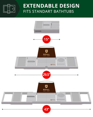 Bathtub Caddy Tray, Gray