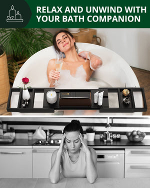 Bathtub Caddy Tray, Black