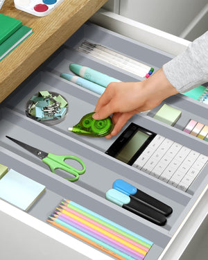 Utensil Drawer Organizer, Gray (5 Slots)