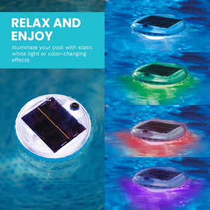 Intex 28690E Solar Powered LED Floating Pool Night Light, Auto On Color Changing