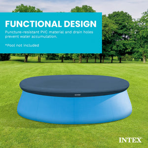 Intex 7.3 Ft Above Ground Swimming Pool Vinyl Round Cover Tarp, No Pool Included