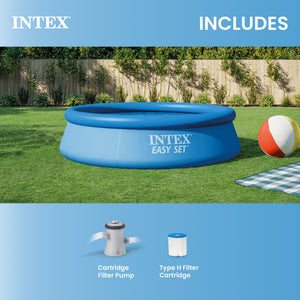 Intex 28121EH 10ft x 30in Easy Set Inflatable Kid Swimming Pool with Filter Pump