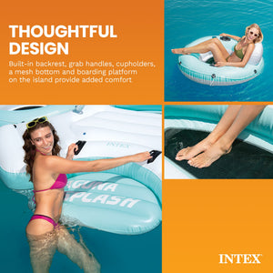Intex Laguna Splash Island Floating Water Raft with 2 Detachable Lounge Tubes