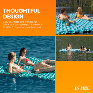 Intex 56841EP Giant Inflatable Floating Water Pool Lake Mat Platform Pad, Teal