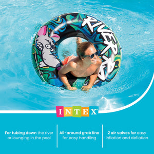 Intex River Rat 48 Inch Inflatable Lake Boat Towable Floating Tube, Color Varies