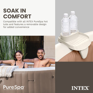 Intex PureSpa Attachable Cup Holder for Spa Walls, Pool & Hot Tub Accessory, Tan