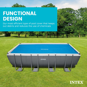 Intex Solar Pool Cover for 18' x 9' Rectangular Frame Swimming Pools, Cover Only