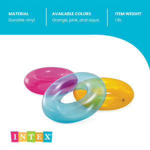 Intex 59260EP Colorful Transparent Inflatable Swimming Pool Beach Tube Raft